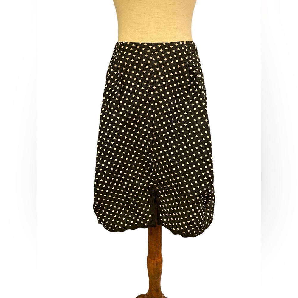 Geoffrey Beene Black and White Polka Dot Balloon Skirt with Front Pockets